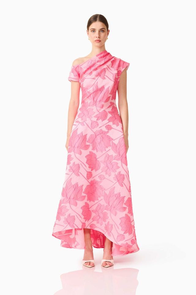 Elliatt Dionne Asymmetrical Maxi Gown - Pink