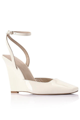 Lana Wilkinson Mona Wedge - Ivory Patent Leather