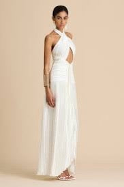 Sonya Ariana Plissé Dress - Off White