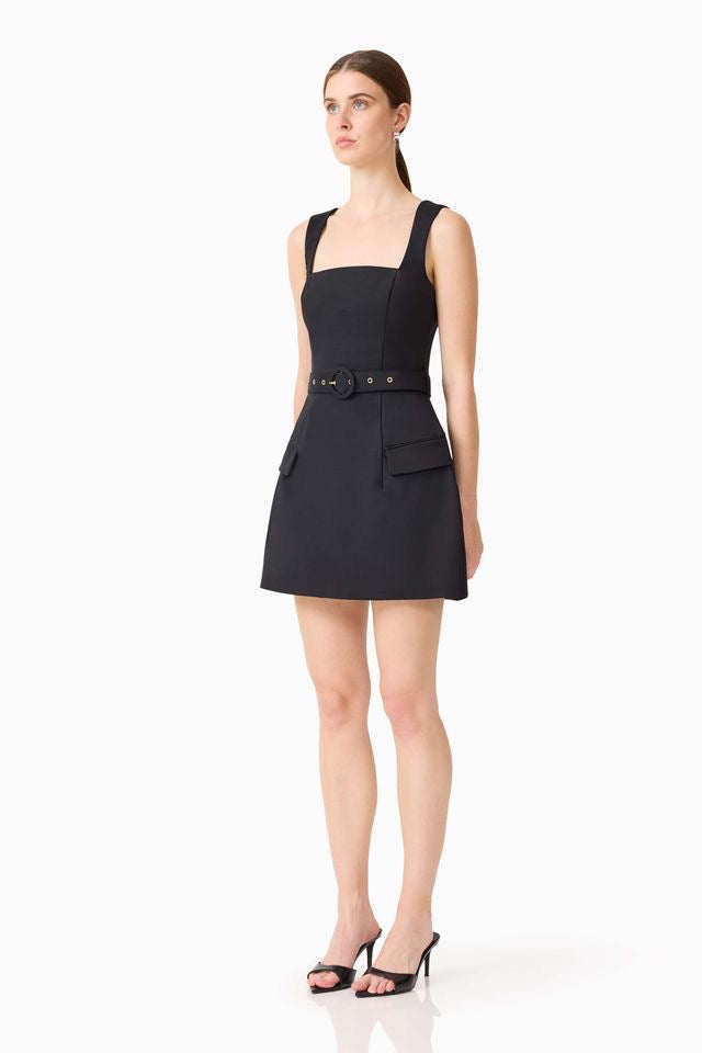 Elliatt Nydia Square Neck Mini Dress - Black