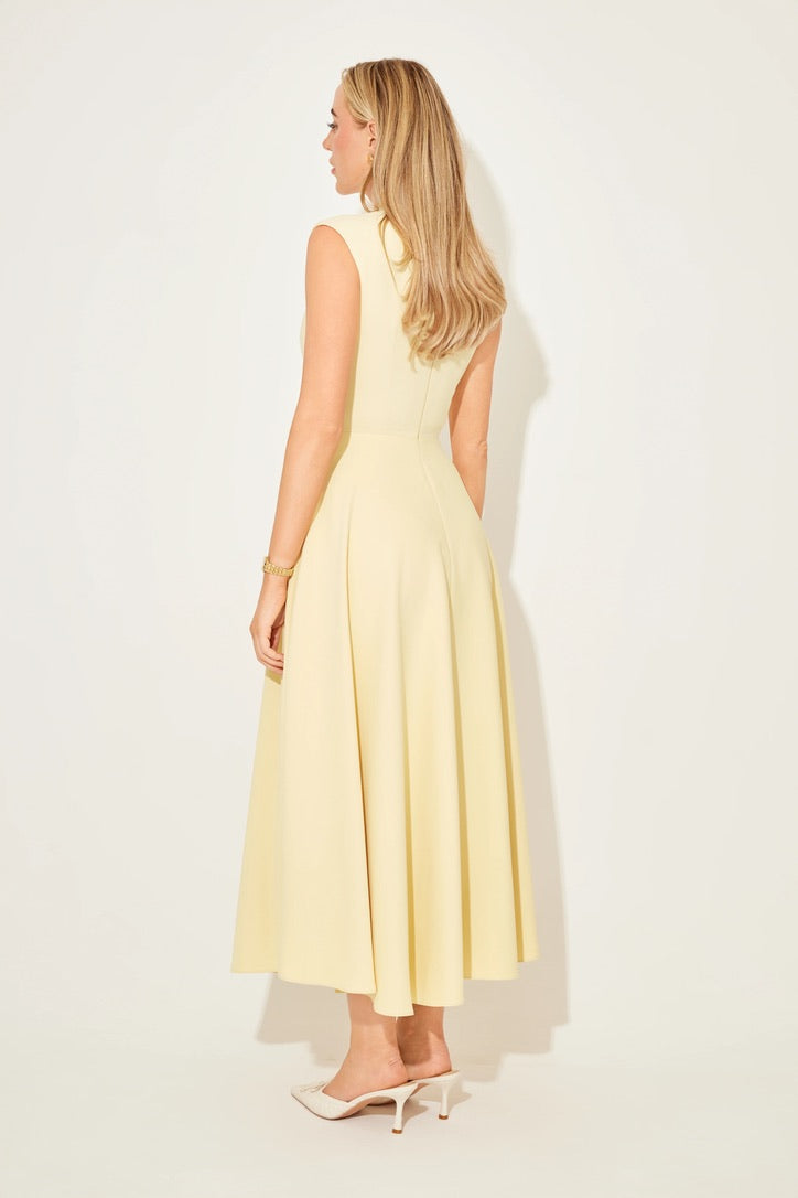 Odd Muse The Ultimate Muse Sleeveless High Waist Midi Dress - Lemon