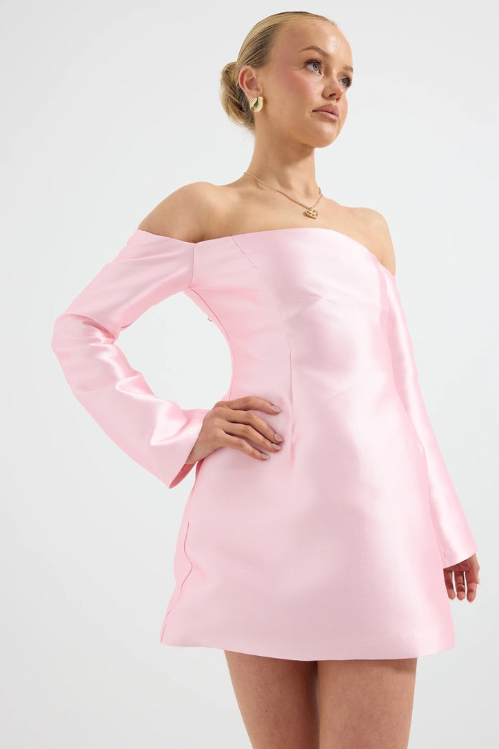 Pasduchas Pippa Long Sleeve Mini Dress - Powder Pink