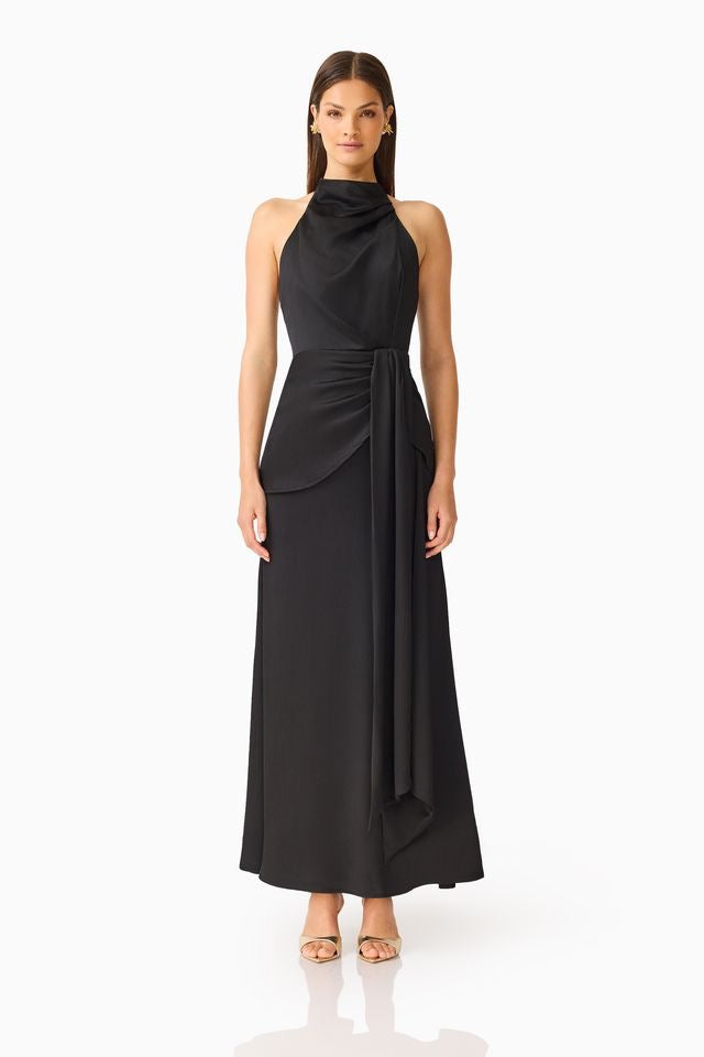 Elliatt Auriella Halter Maxi Gown - Black