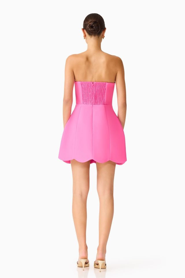 Elliatt Laurentia Strapless Mini Tulip Dress - Fuchsia Pink Multi