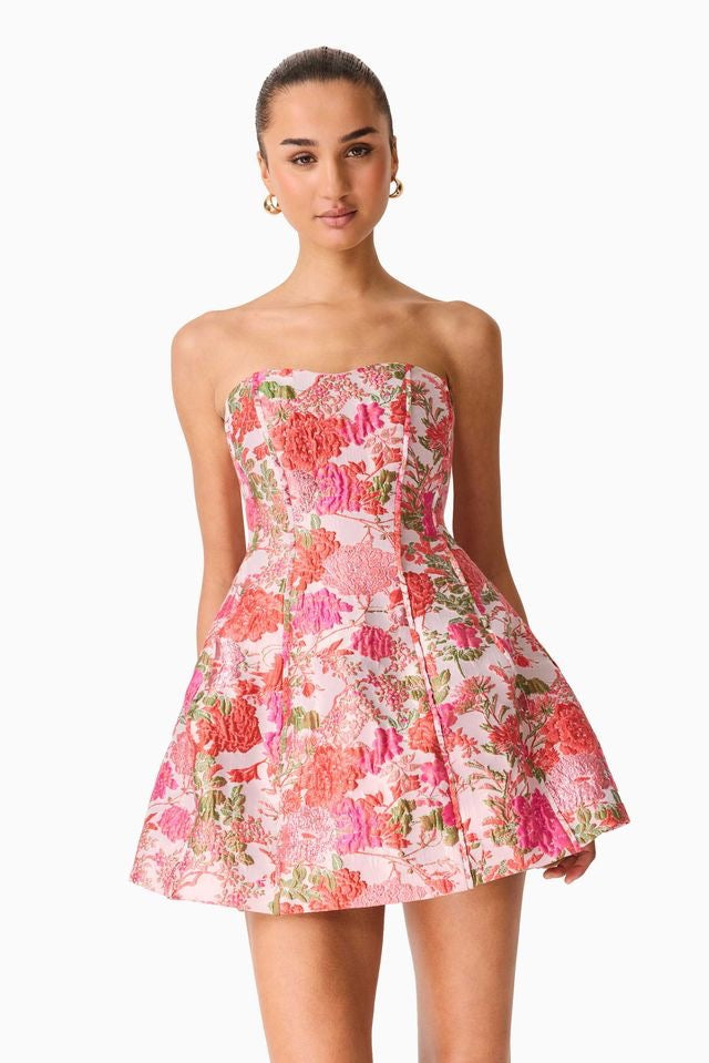 Elliatt Floralie Strapless Mini Dress - Pink Floral