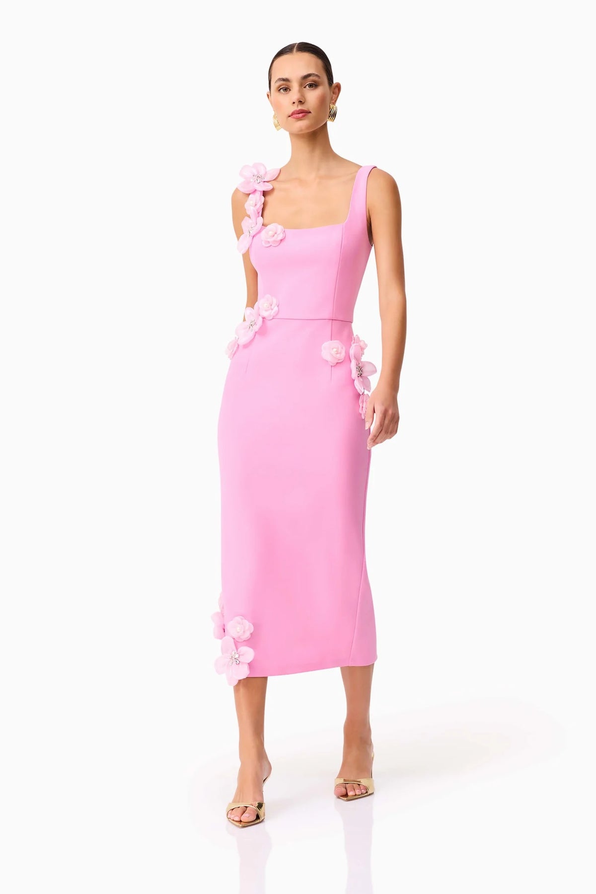 Elliatt Chantelle 3D Midi Dress - Pink