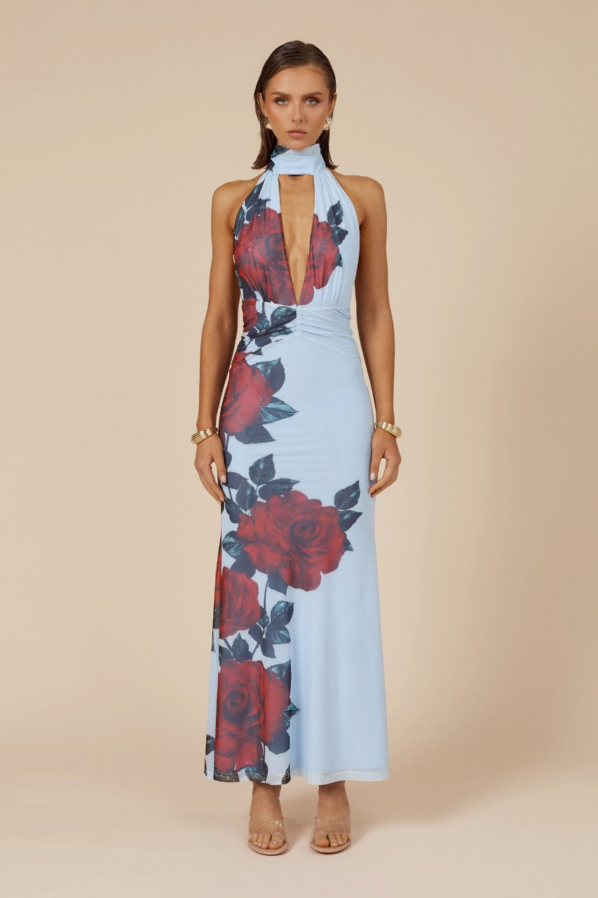 Runaway the Label Antonie Maxi Dress - Red Rose - Dress Hire AU