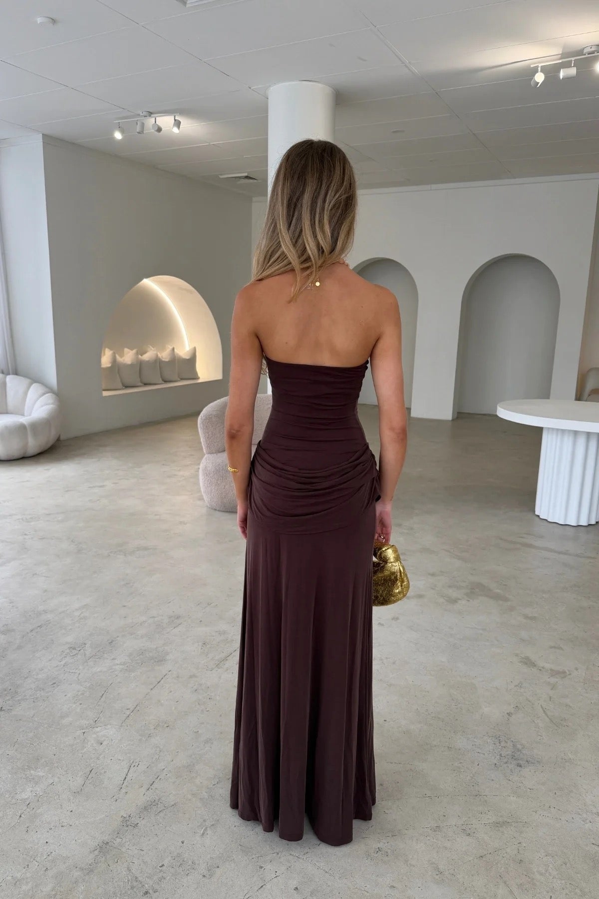 Sneaky Link Bianca Strapless Maxi Dress - Chocolate