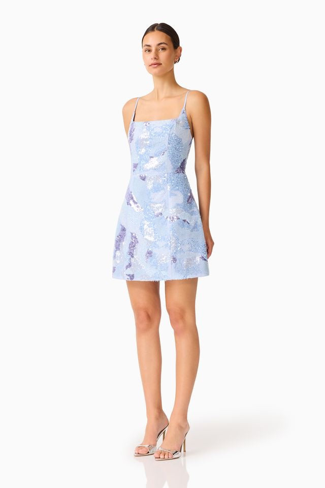 Elliatt Aurae Mini Tulip Dress - Sky Blue