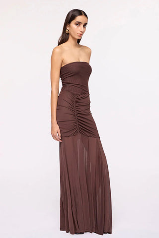 Suboo Phoenix Bustier Maxi Dress - Chocolate