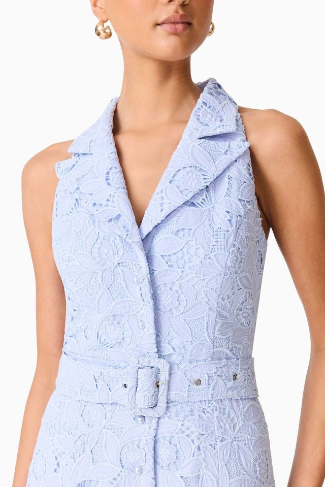 Elliatt Lacy Collared Maxi Dress - Powder Blue