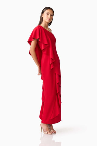 Elliatt Lila Asym Gown - Crimson