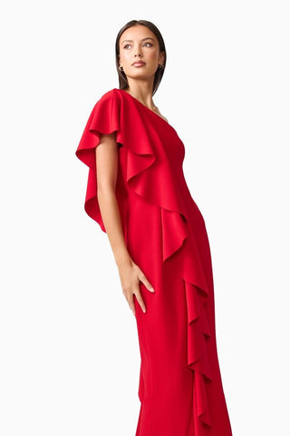 Elliatt Lila Asym Gown - Crimson