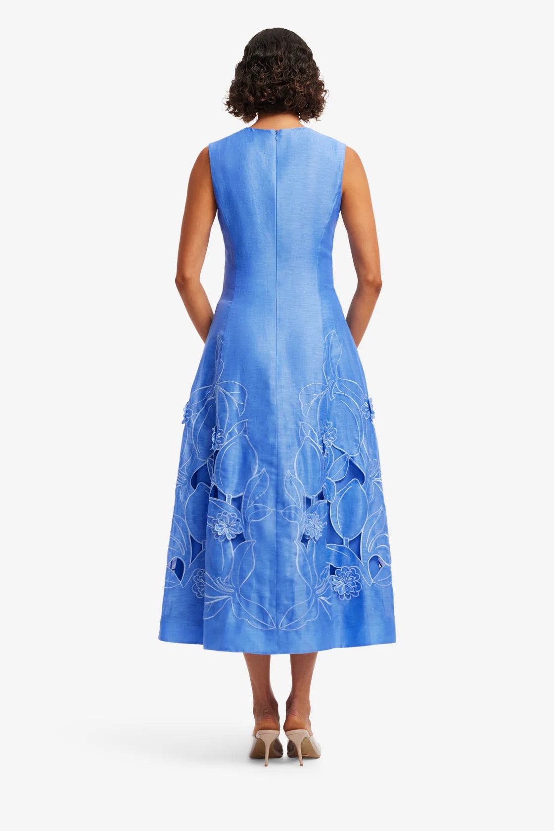 Leo Lin Cleo Appliqué Sleeveless Midi Dress - Azure