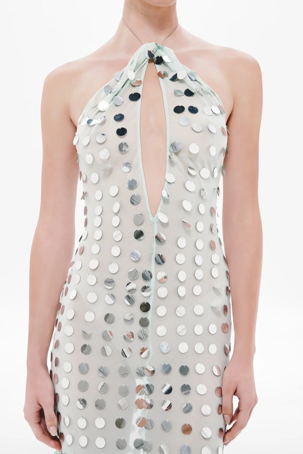 Misha The Mirror Bead Dress - Mint