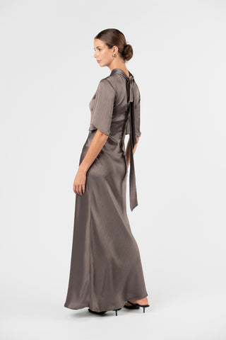 One Fell Swoop Claret Dress - Truffle