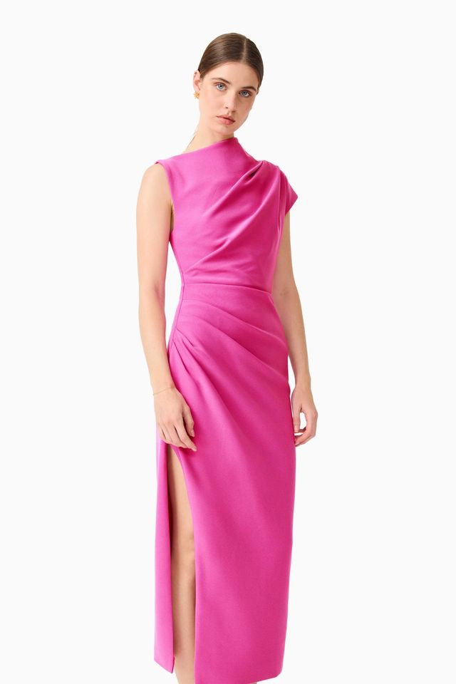 Elliatt Chantal Asymmetrical Midi Dress - Pink