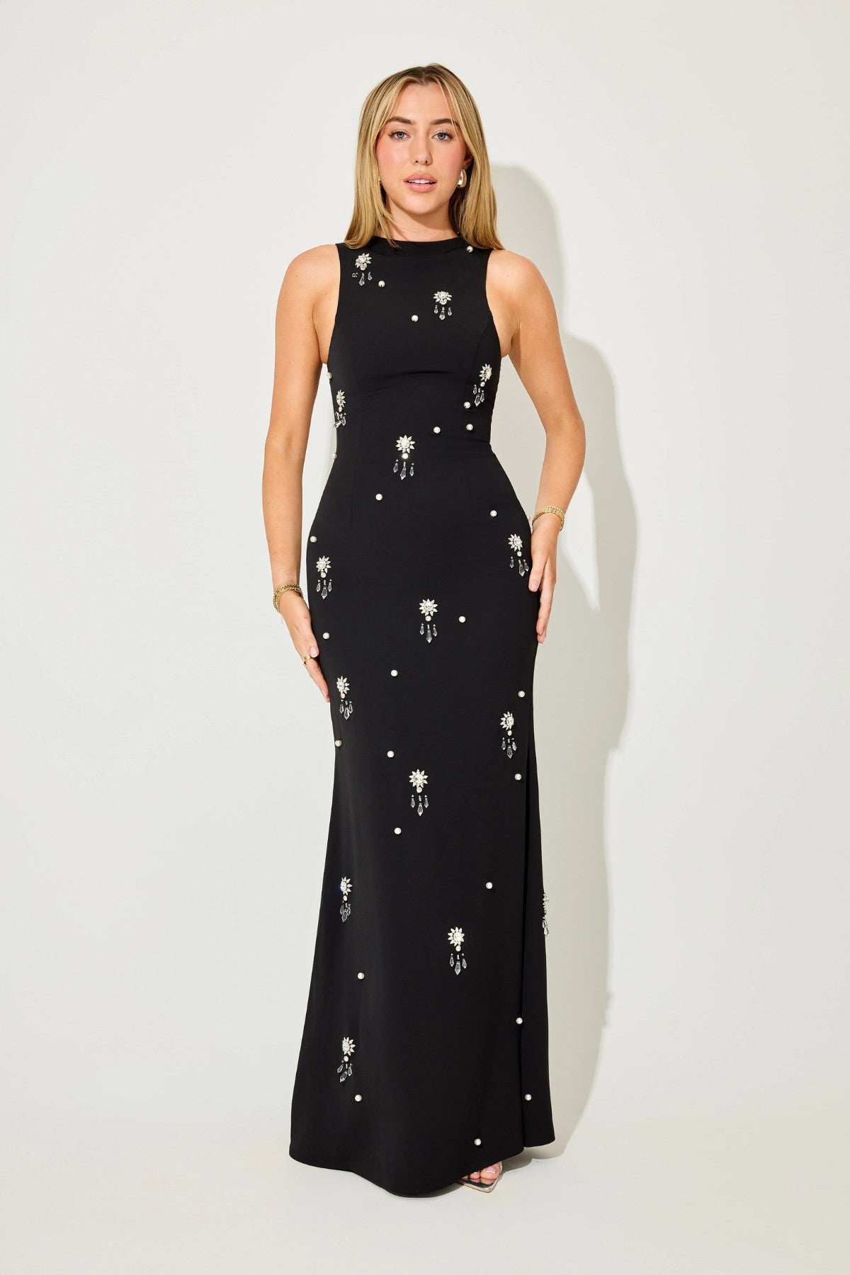 Odd Muse The Ultimate Muse Crystal Maxi Dress - Black