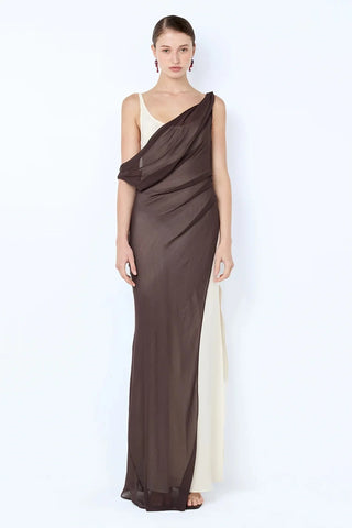 Bec & Bridge Augustin Asym Maxi- Brown & White