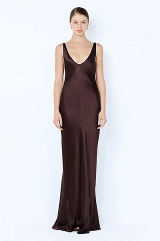 Bec & Bridge Marcy Cutout Maxi Dress-  Dark Chocolate