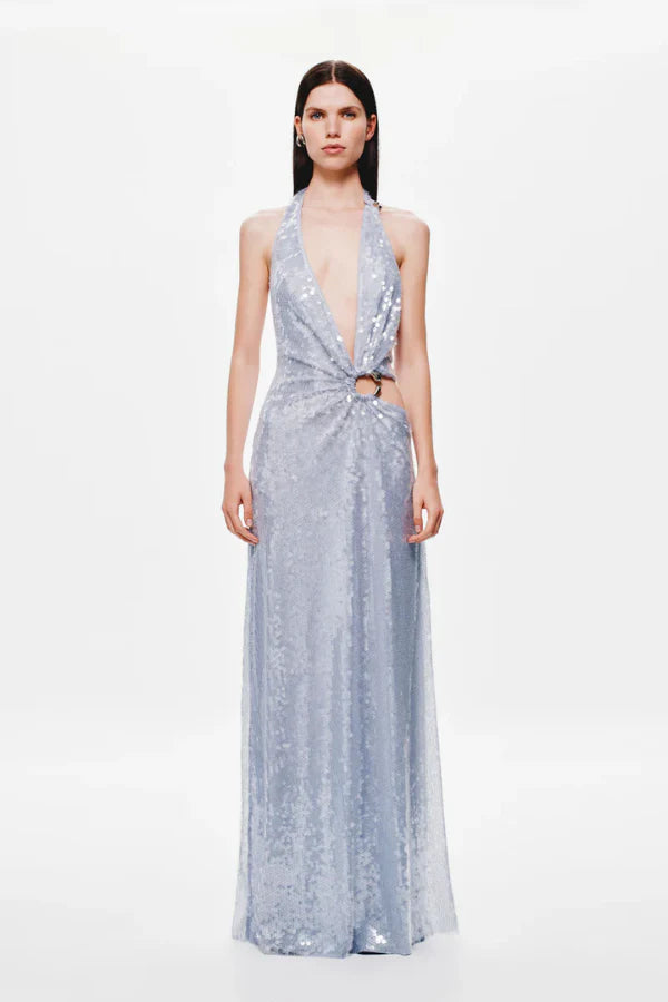 Misha The Devon Sequin Maxi Dress - Cloud Blue