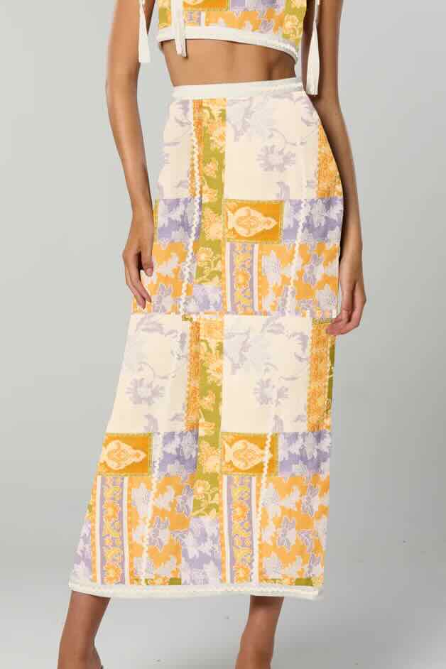 Winona Billie Midi Skirt - Patchwork Floral