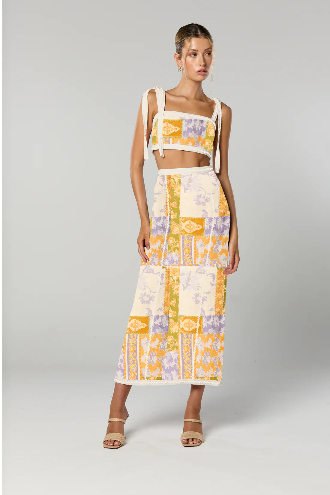 Winona Billie Midi Skirt Patchwork Floral Dress Hire AU