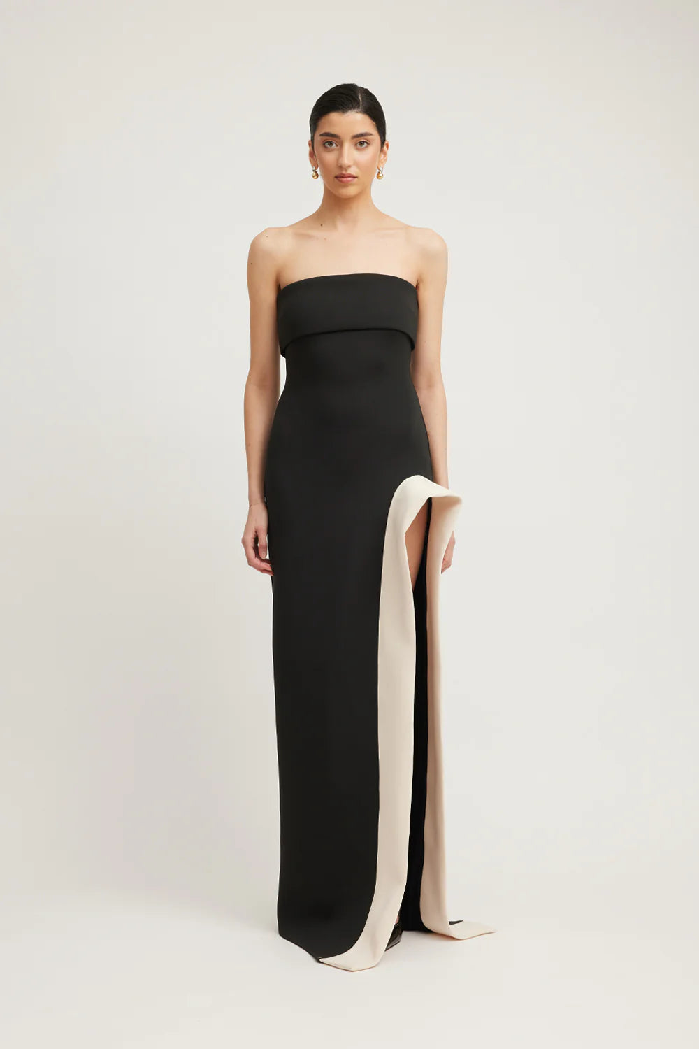 Tojh Octavia Dress - Black/Champagne Beige - Dress Hire AU Tojh Octavia Dress - Black/Champagne Beige - Dress Hire AU