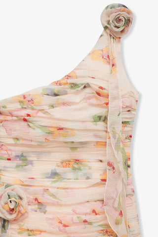 For Love & Lemons Abby One Shoulder Mini Dress - Multi