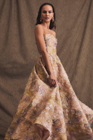 Helsi Celine Dress - Gold Watercolour