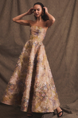 Helsi Celine Dress - Gold Watercolour