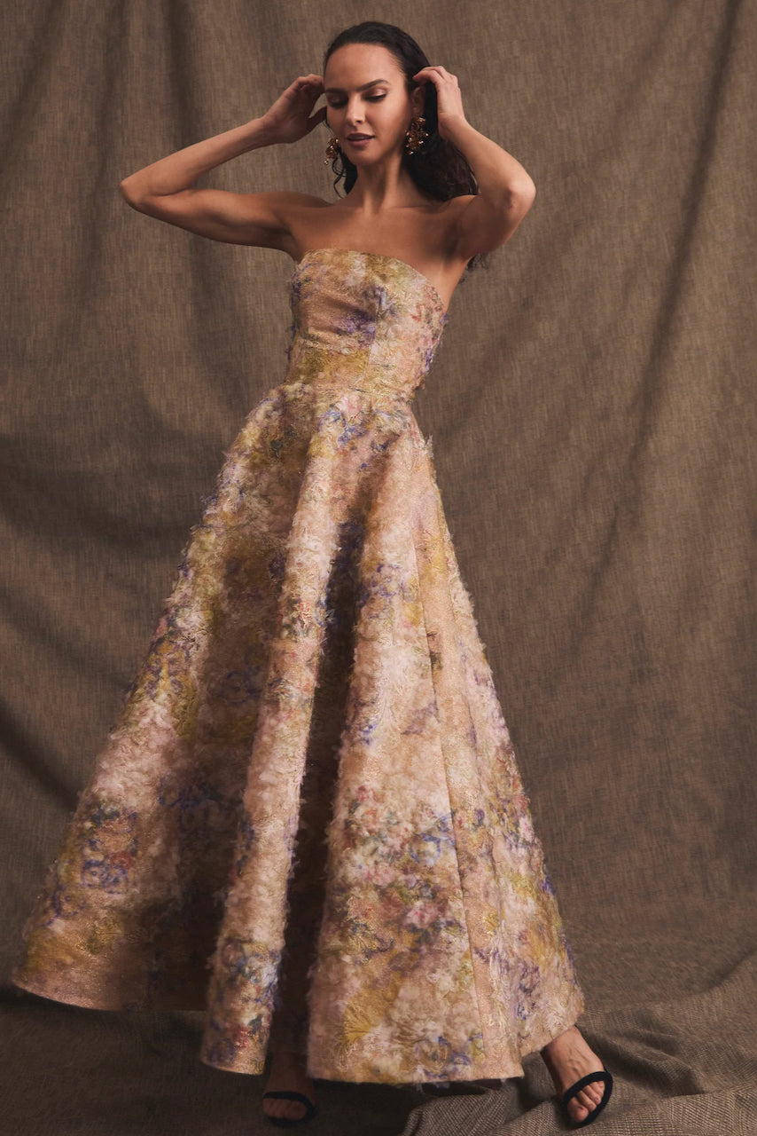 Helsi Celine Dress - Gold Watercolour
