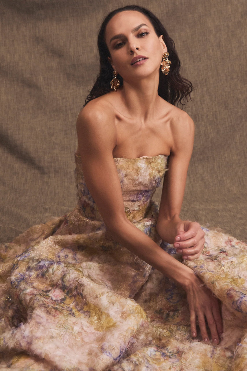 Helsi Celine Dress - Gold Watercolour
