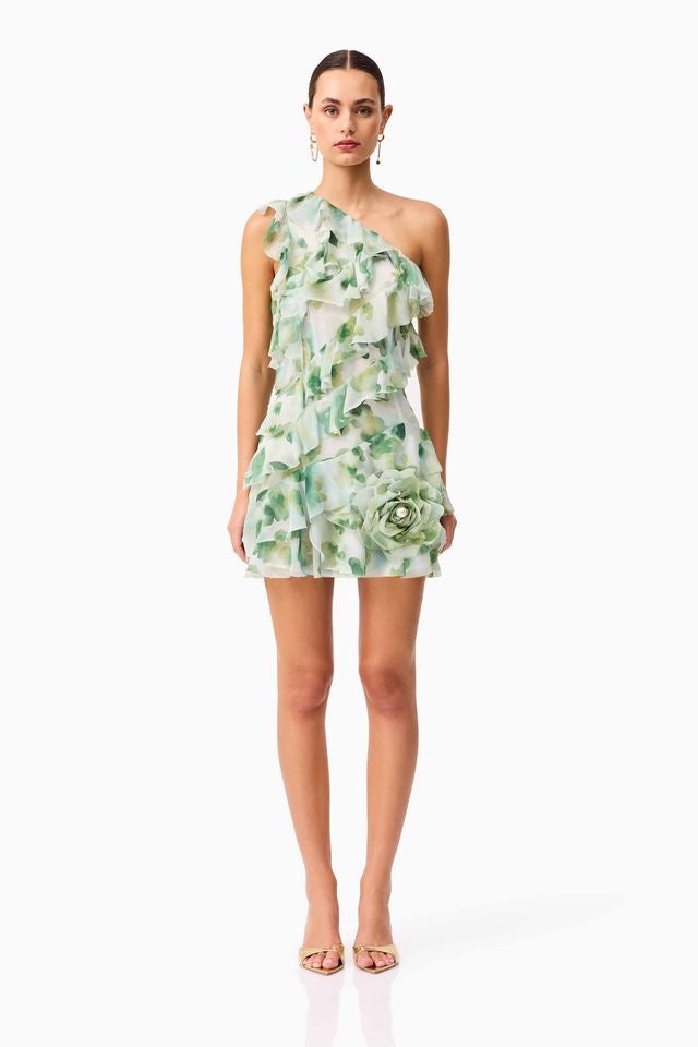 Elliatt Solene Mini Dress - Green Floral