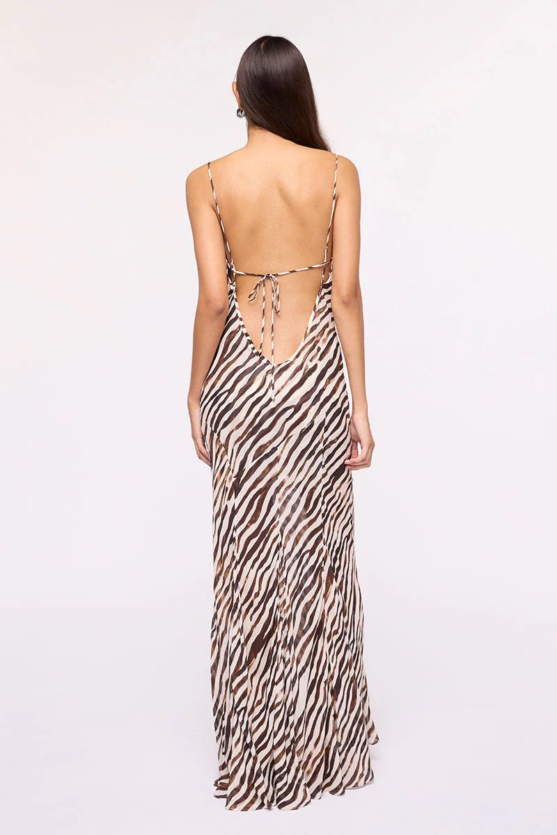 Suboo GiGi Zebra Maxi Dress - Zebra Animal Print