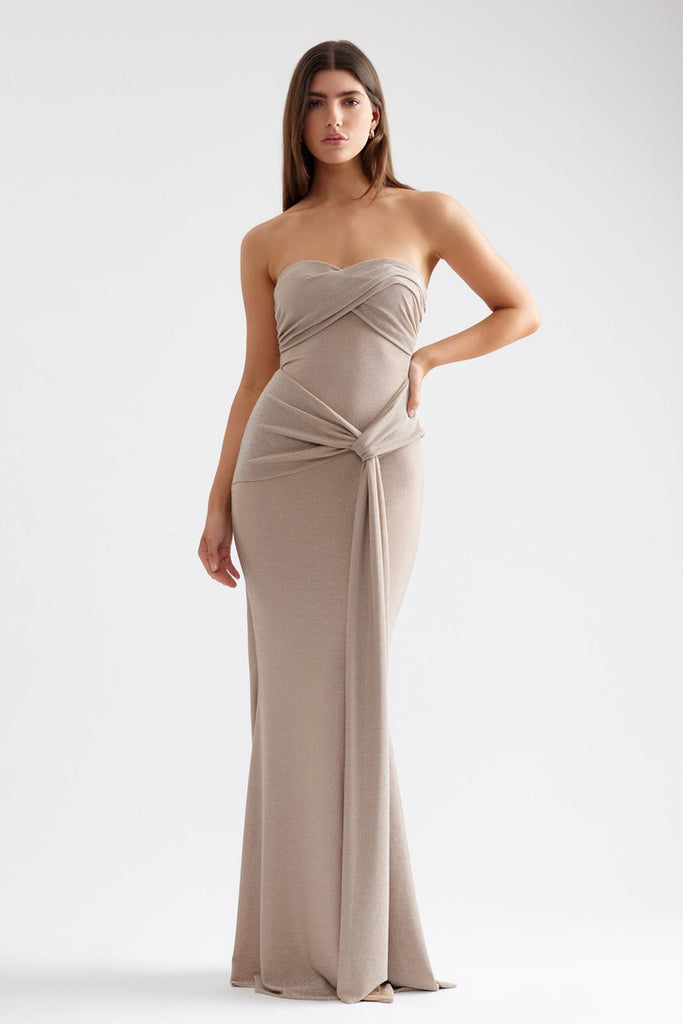 sachin and babi light blue dress Champagne Designer Wedding Dress from Caroline Castigliano