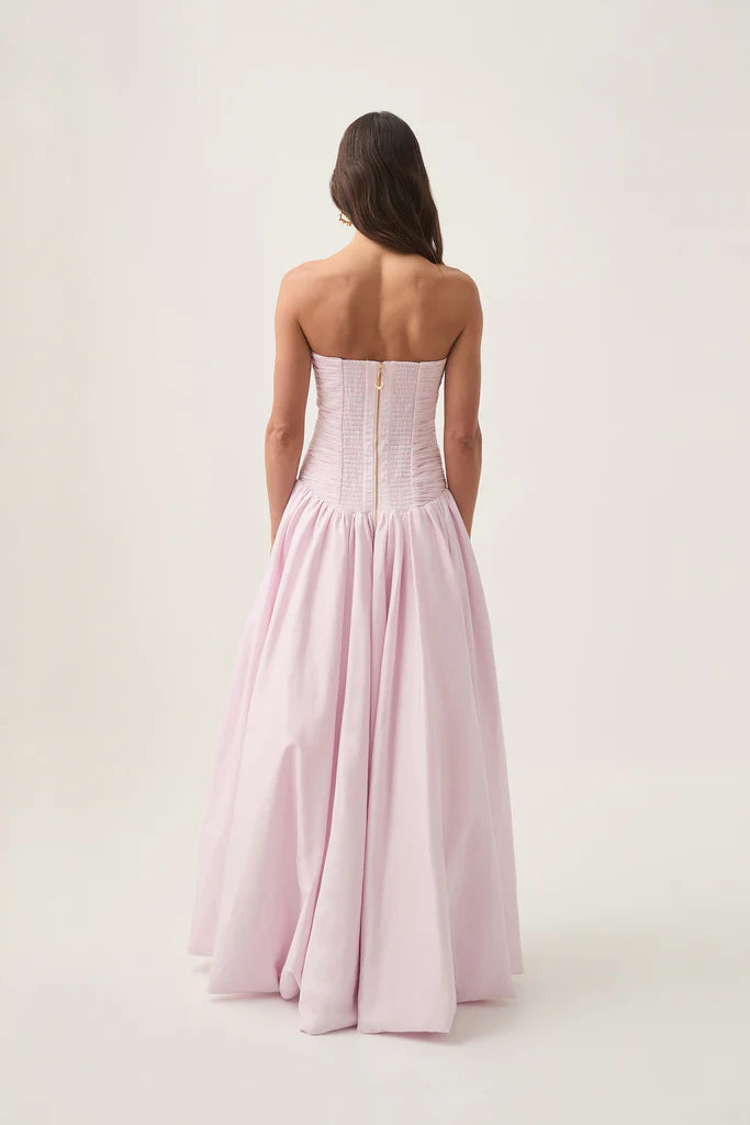 aje pink dress Aje Violette Bubble Hem Maxi Dress - Pastel Pink