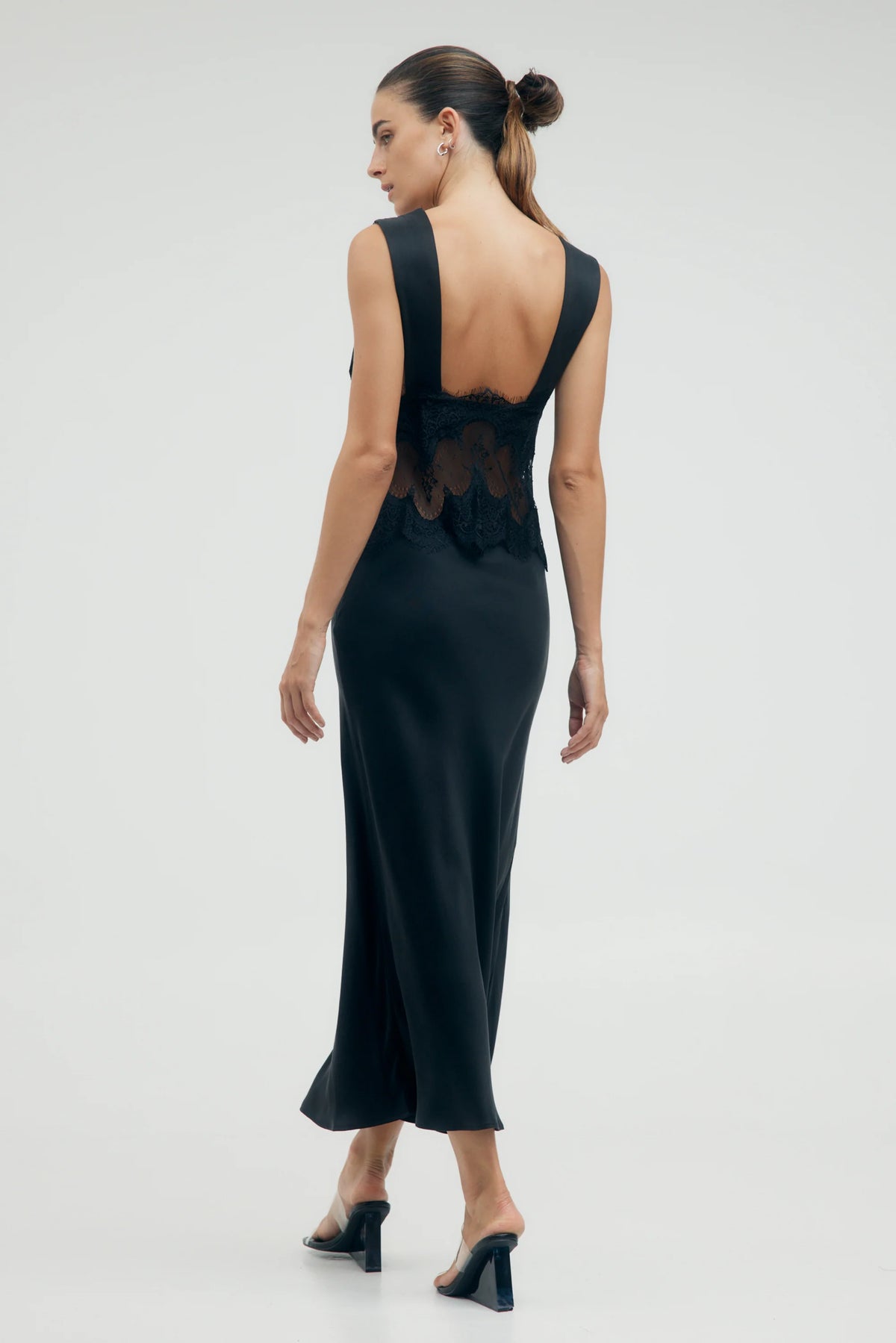 Third Form Visions Lace Deep V Neck Maxi Dress - Ebony - Dress Hire AU Third Form Visions Lace Deep V Neck Maxi Dress - Ebony - Dress Hire AU