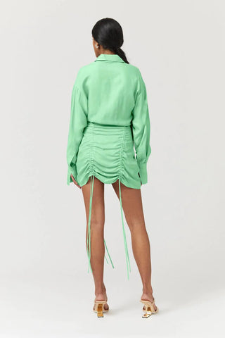 Suboo Halley Rushed Mini Shirt Dress - Apple Green