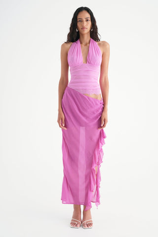 Benni Penelope Halter Maxi Dress - Pink