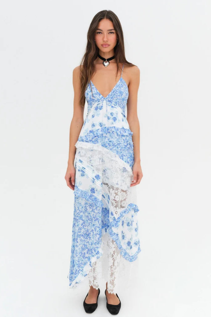 For Love Lemons Rosalyn Maxi Dress Blue - Main Image