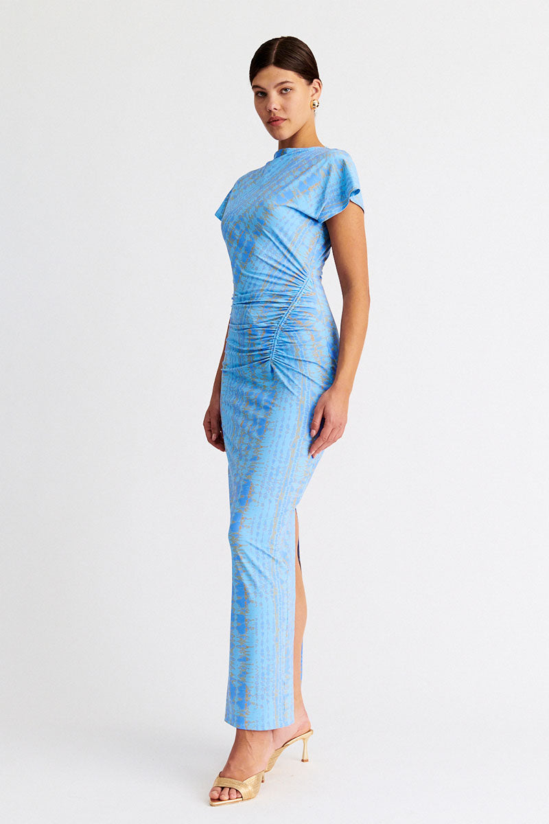 Suboo Claudia Short Sleeve Maxi Dress - Ice Blue