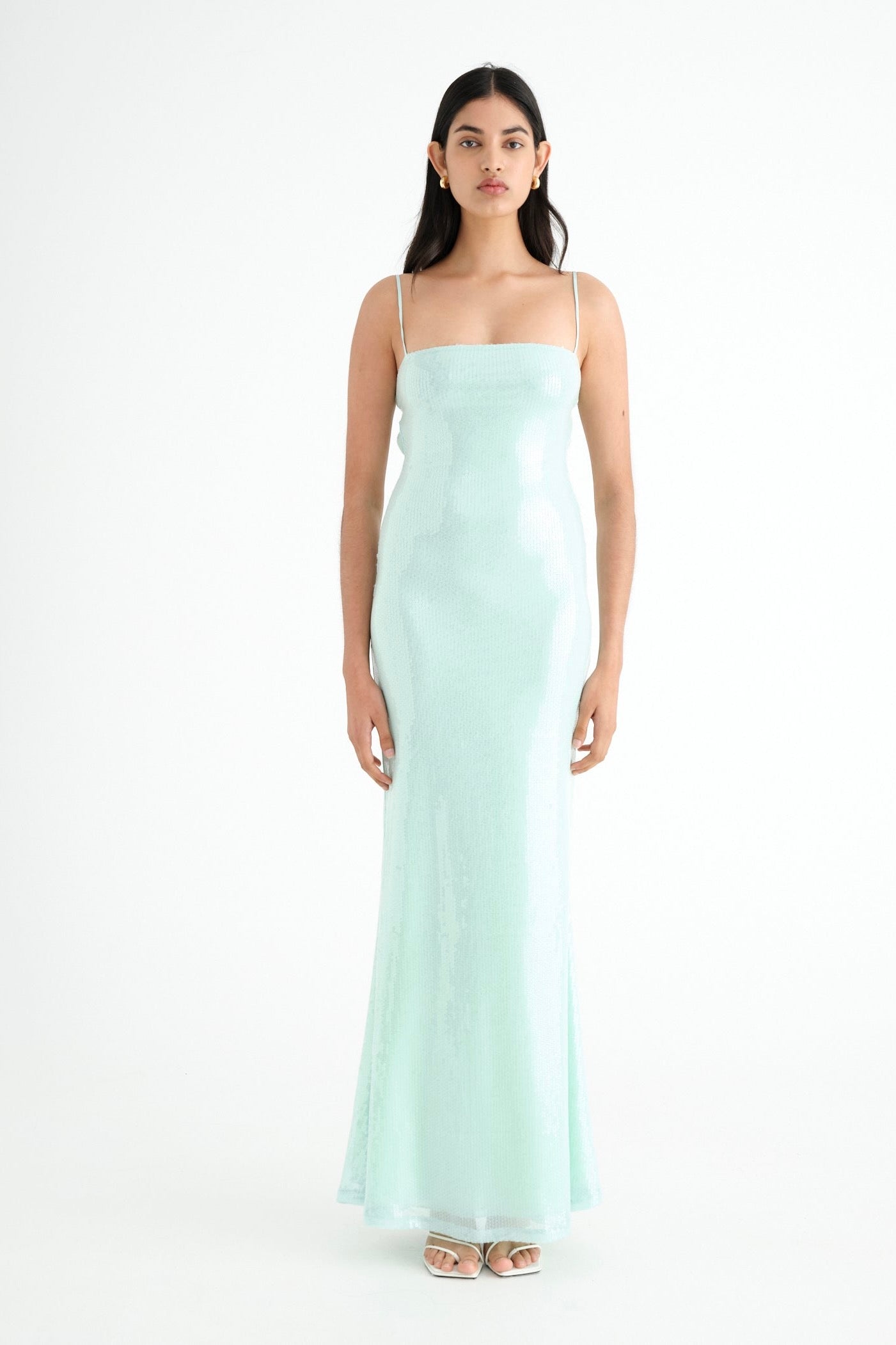 Benni Juliano Sequin Slip Dress Aquamarine โ Dress Hire AU