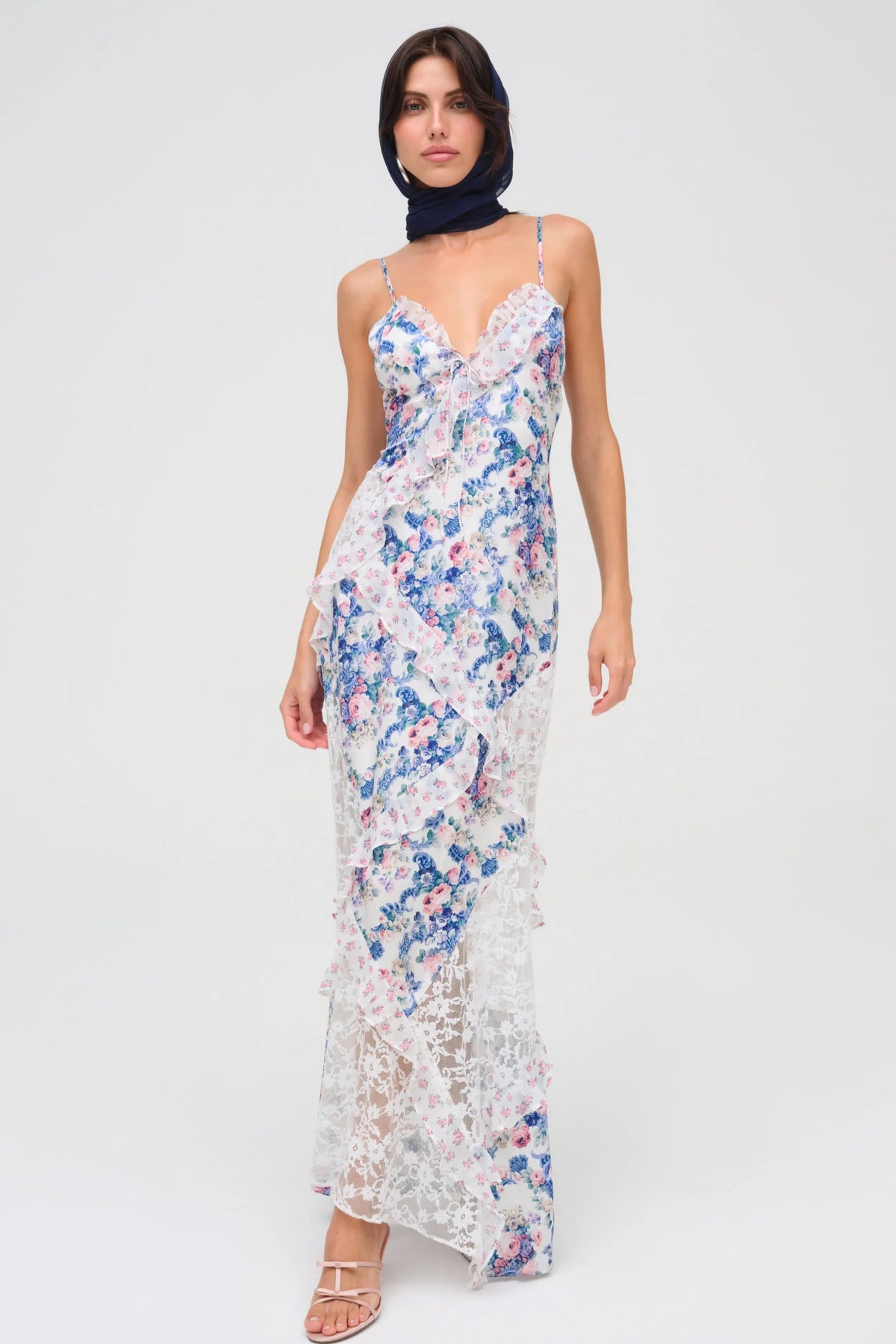 For Love & Lemons Josalyn Maxi Dress - Blue