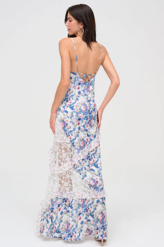 For Love & Lemons Josalyn Maxi Dress - Blue
