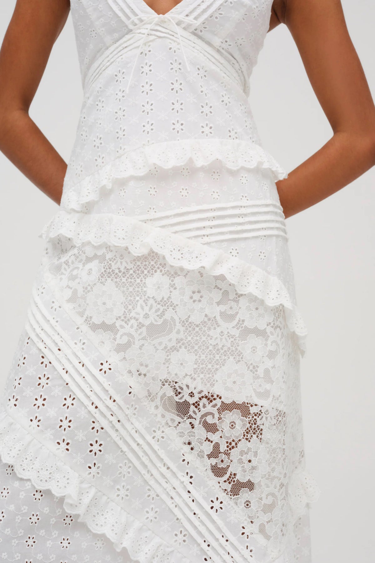 For Love & Lemons Rosalyn Maxi Dress - White