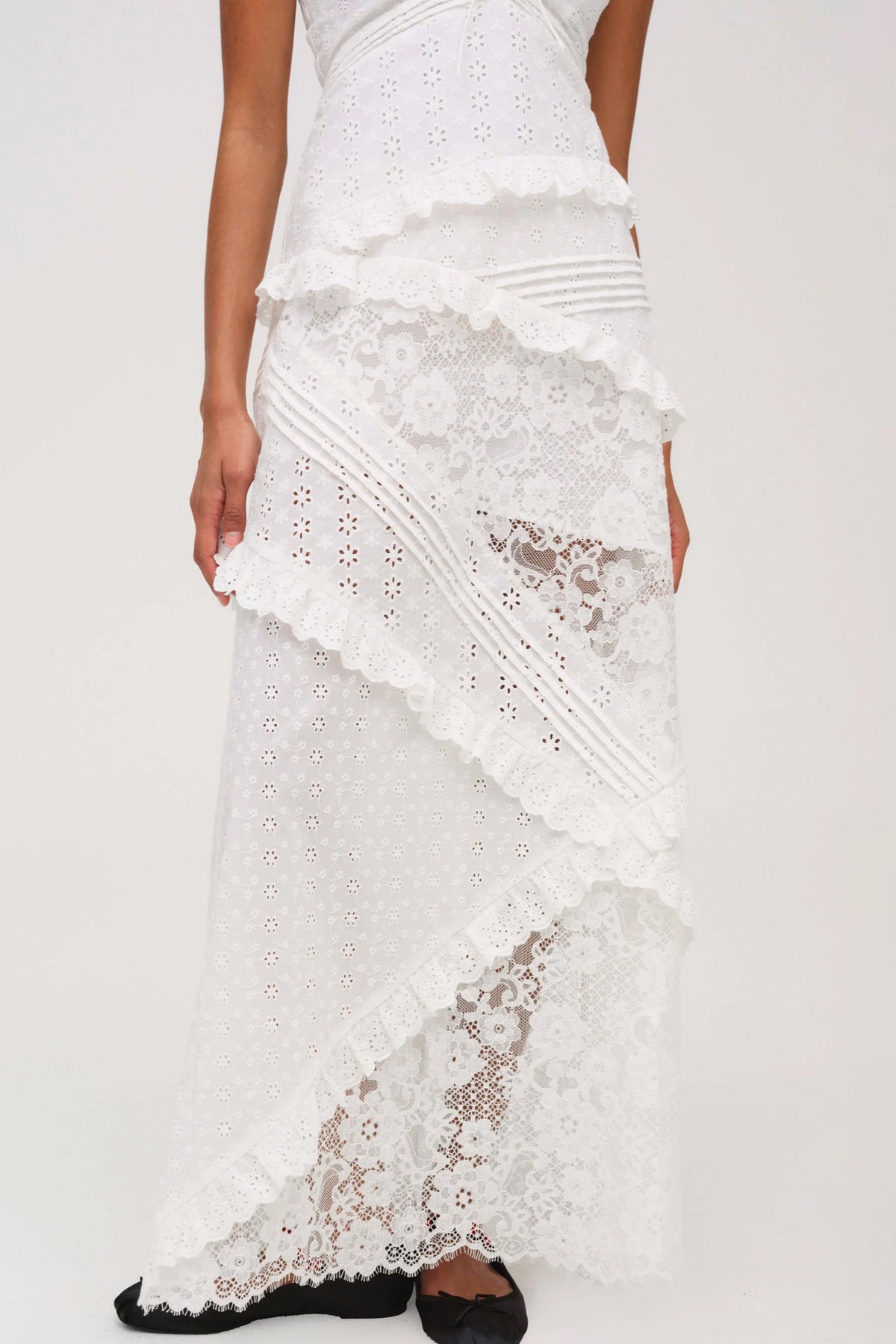 For Love & Lemons Rosalyn Maxi Dress - White