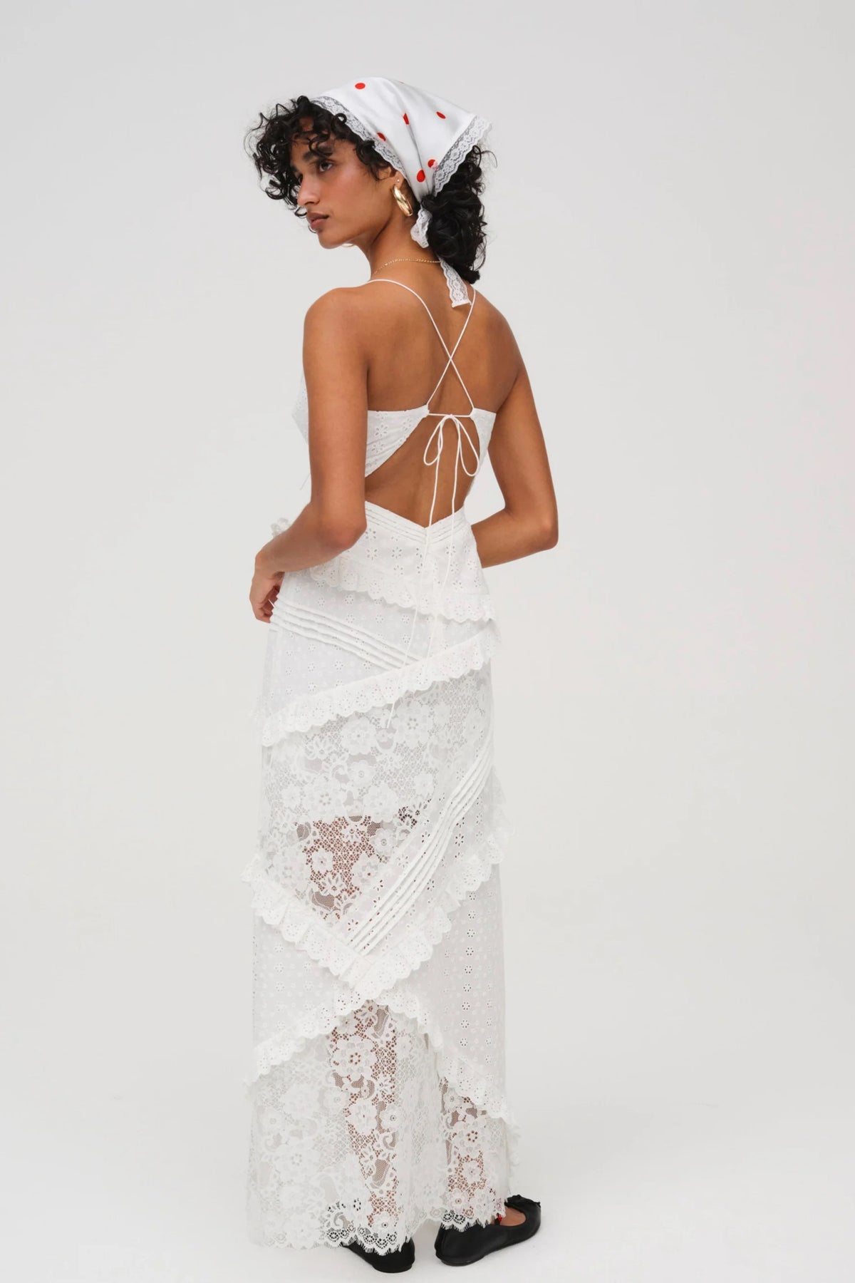 For Love & Lemons Rosalyn Maxi Dress - White