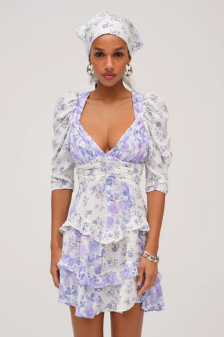 For Love & Lemons Rosalyn Mini Dress - Purple