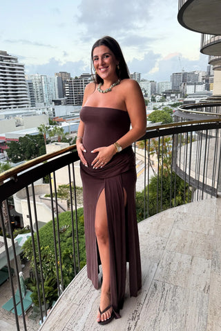 Sneaky Link Bianca Strapless Maxi Dress - Chocolate